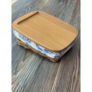 Longaberger Note Pal Basket Blue & White Floral Liner 2001 With 2 Plastics